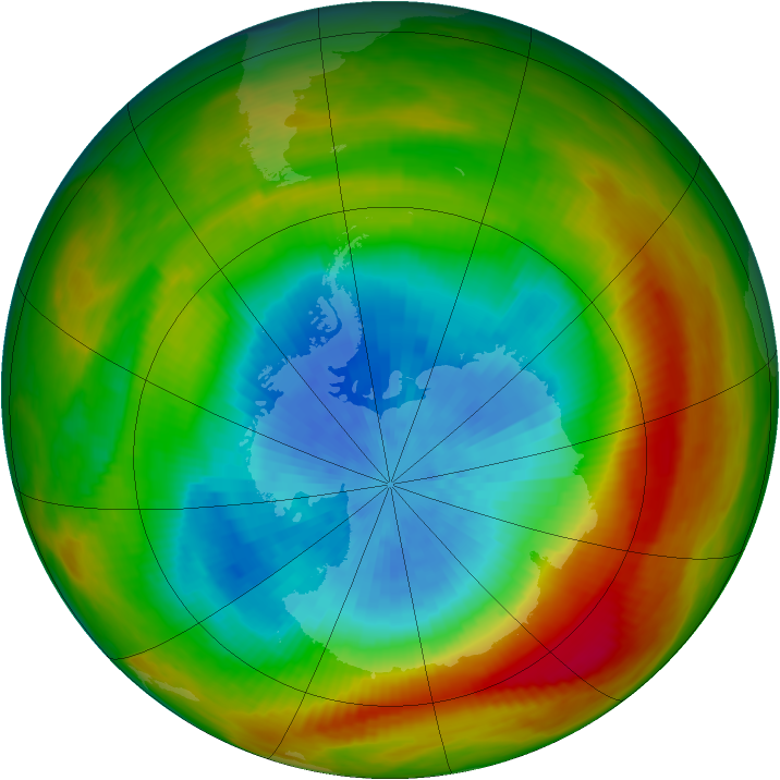Antarctic ozone map for 27 September 1981